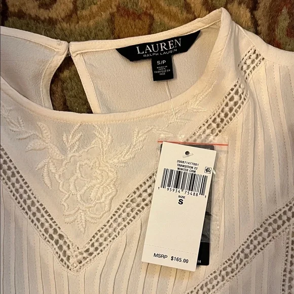 Ralph Lauren White Ruffle Sleeve Blouse - Picture 2 of 7